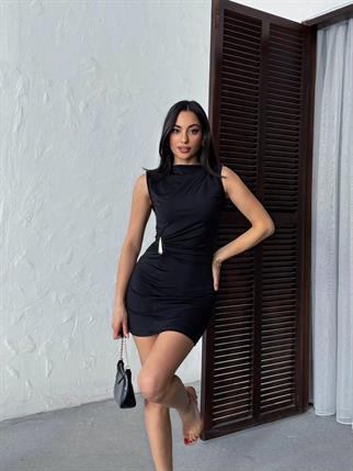 Sandy Aksesuar Detaylı Mini Kadın Elbise