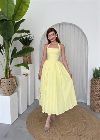 Fedro Poplin Midi Elbise