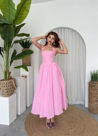 Fedro Poplin Midi Elbise