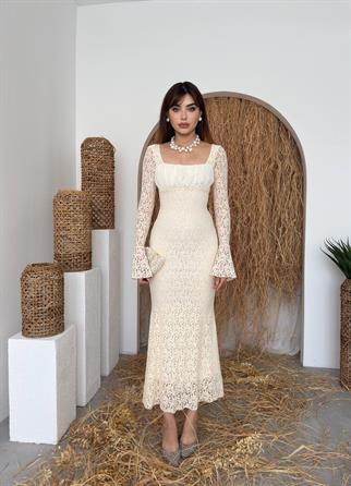 Matilda Dantel Uzun Elbise