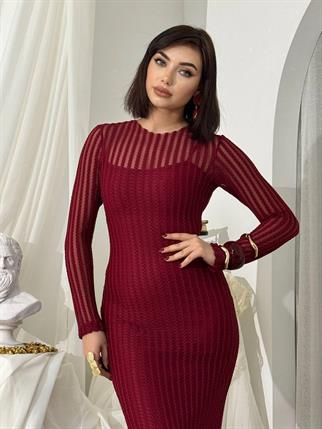 Polin Midi Tül Detay Elbise