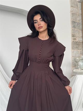 Seren Poplin Uzun Elbise