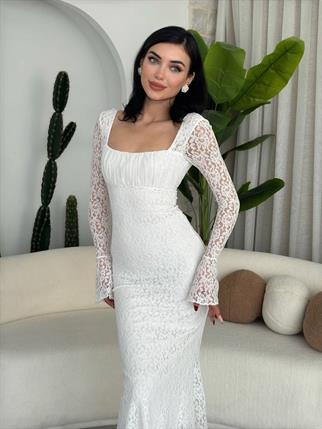 Matilda Dantel Uzun Elbise