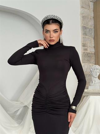 Ferya Büzgülü Detay Elbise