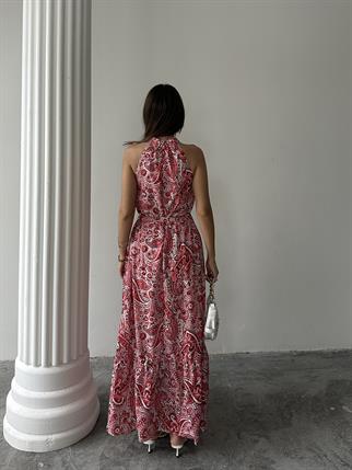 Nose Desenli Uzun Elbise