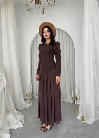 Elor Asimetrik Drapeli Elbise