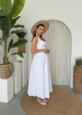 Fedro Poplin Midi Elbise