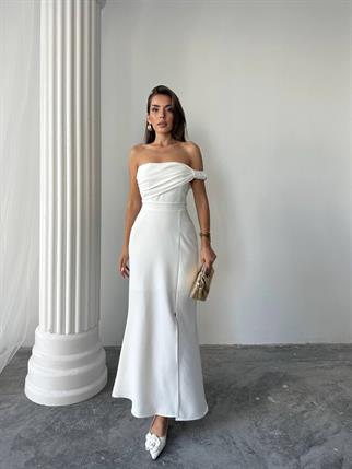 Aura Yırtmaçlı Uzun Elbise