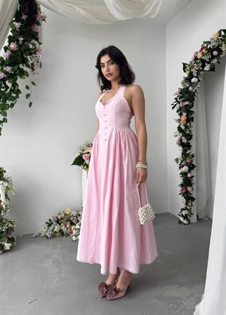 Nora Halter Yaka Poplin Elbise  