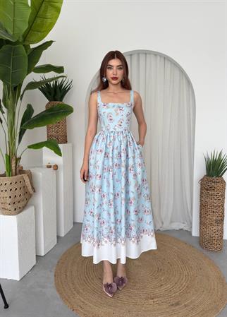 Yoa Cep Çiçek Detaylı Elbise