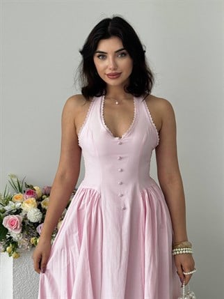 Nora Halter Yaka Poplin Elbise  