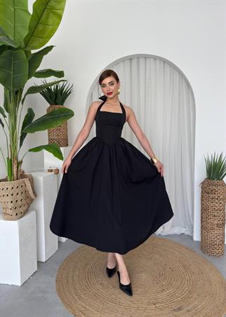 Fedro Poplin Midi Elbise