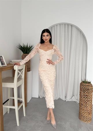 Folers Çiçek Desenli Elbise