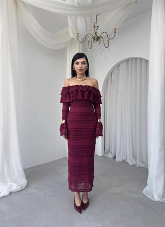 Straplez Madonna Yaka Tasarım Elbise