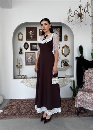 Esane Broş Detaylı Elbise