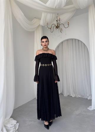 Ester Dantel Detaylı Straplez Elbise