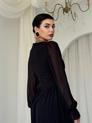 Tamo Korsaj Bağlamalı Uzun Elbise