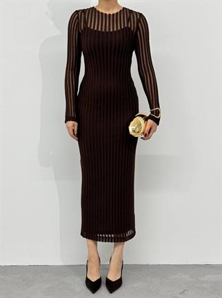 Polin Midi Tül Detay  Elbise