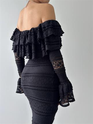  Straplez Madonna Yaka Tasarım Elbise 