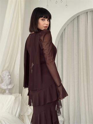 Juvy Şal Detaylı Elbise