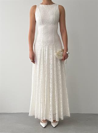 Swer Uzun Dantel Elbise