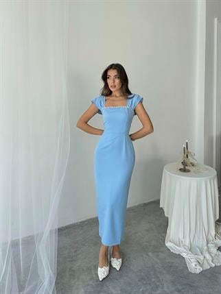 Elenor Uzun Atlas Elbise