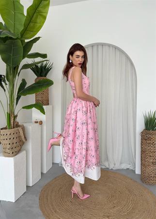 Yoa Cep Çiçek Detaylı Elbise