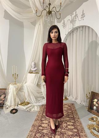 Polin Midi Tül Detay Elbise