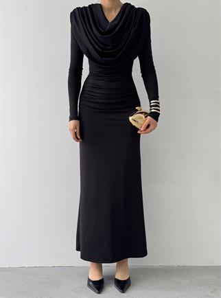 Crimson Drape Detay Uzun Elbise