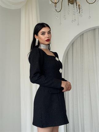 Sassa Düğme Detaylı Elbise