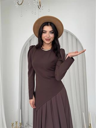 Elor Asimetrik Drapeli Elbise