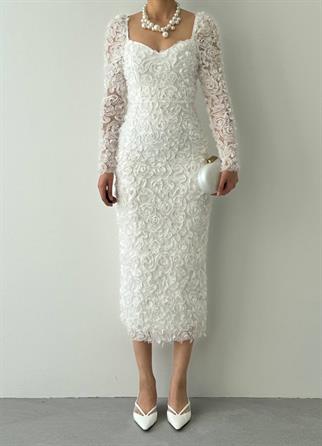 Folers Çiçek Desenli Elbise