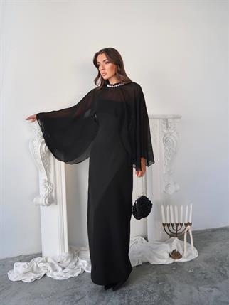 Alesta Tül Detaylı Tasarım Uzun Elbise 