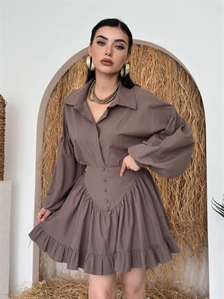 Baxte Düğme Detaylı İkili Takım