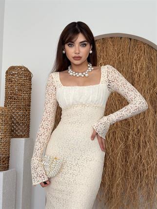 Matilda Dantel Uzun Elbise