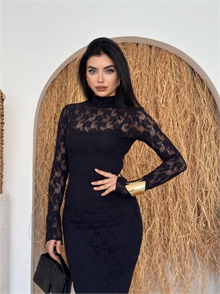 Beela Midi Dantel Tasarım Elbise KOD 00226 E6