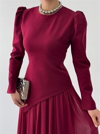 Elor Asimetrik Drapeli Elbise