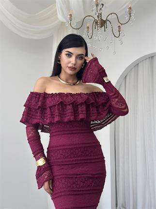 Straplez Madonna Yaka Tasarım Elbise