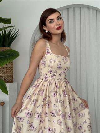 Yoa Cep Çiçek Detaylı Elbise