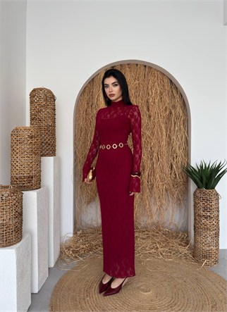 Beela Midi Dantel Tasarım Elbise KOD 00226 E6	