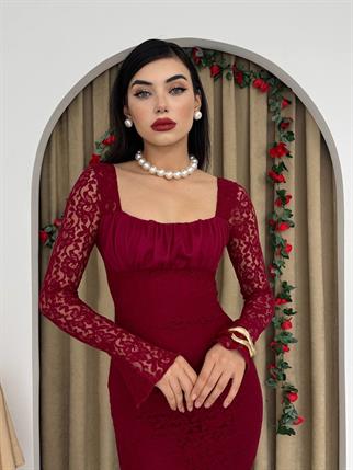 Matilda Dantel Uzun  Elbise