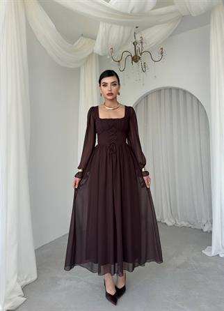 Tamo Korsaj Bağlamalı Uzun Elbise