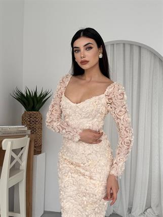 Folers Çiçek Desenli Elbise