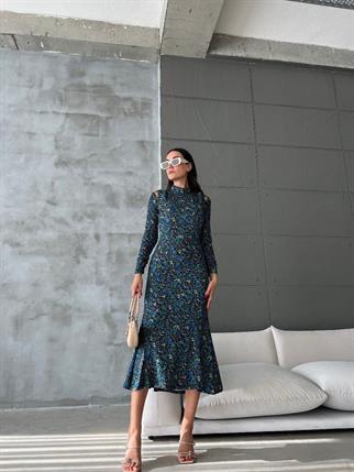 Ada Desenli Midi Elbise 