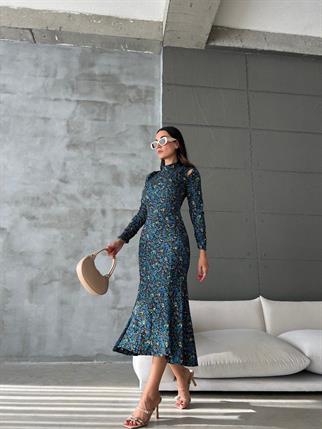 Ada Desenli Midi Elbise 