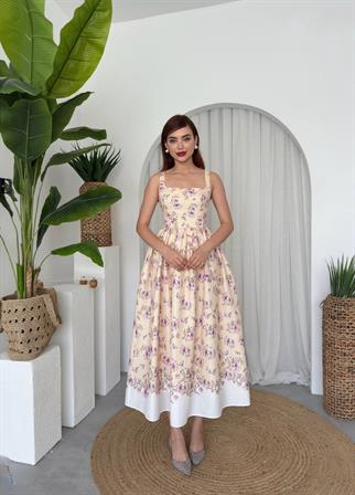 Yoa Cep Çiçek Detaylı Elbise