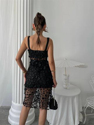 Çiçek Tül Tasarım Lara Mini Elbise