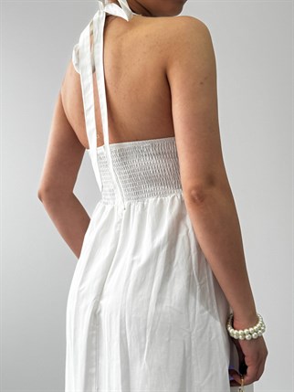 Nora Halter Yaka Poplin Elbise
