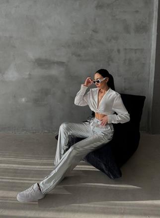 Amilya Silver Pantolon - Gümüş