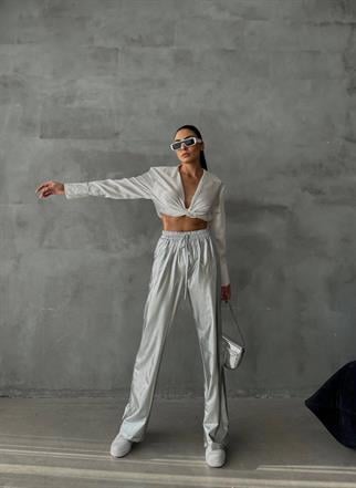 Amilya Silver Pantolon - Gümüş